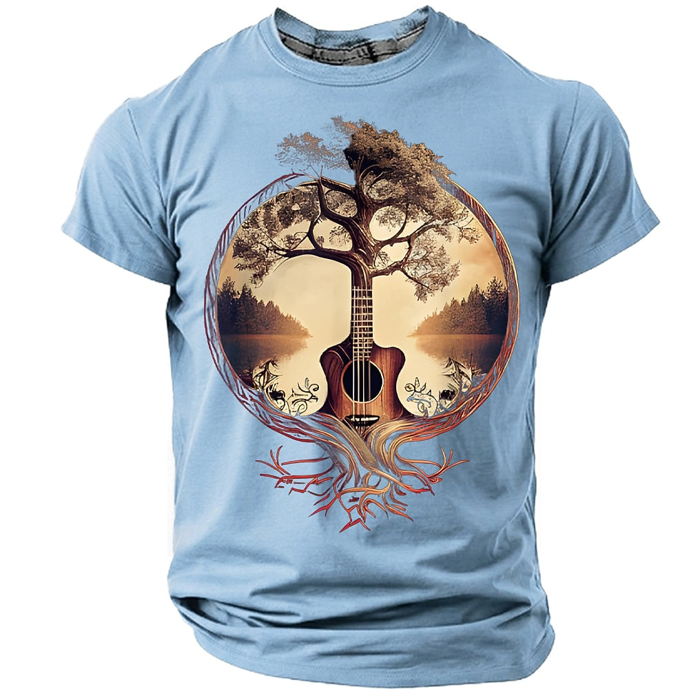 Men's Guitar Tree Nature Graphic Tee