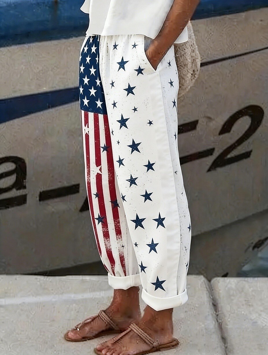 Women's Americana Floral Drawstring Pants