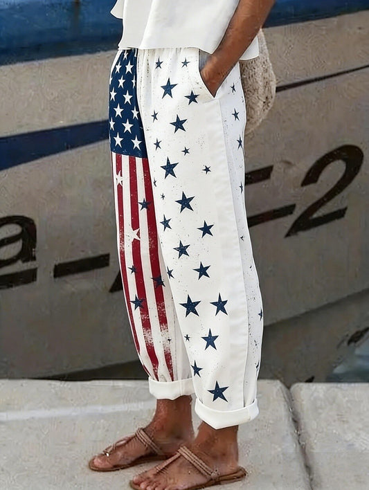 Women's Americana Floral Drawstring Pants