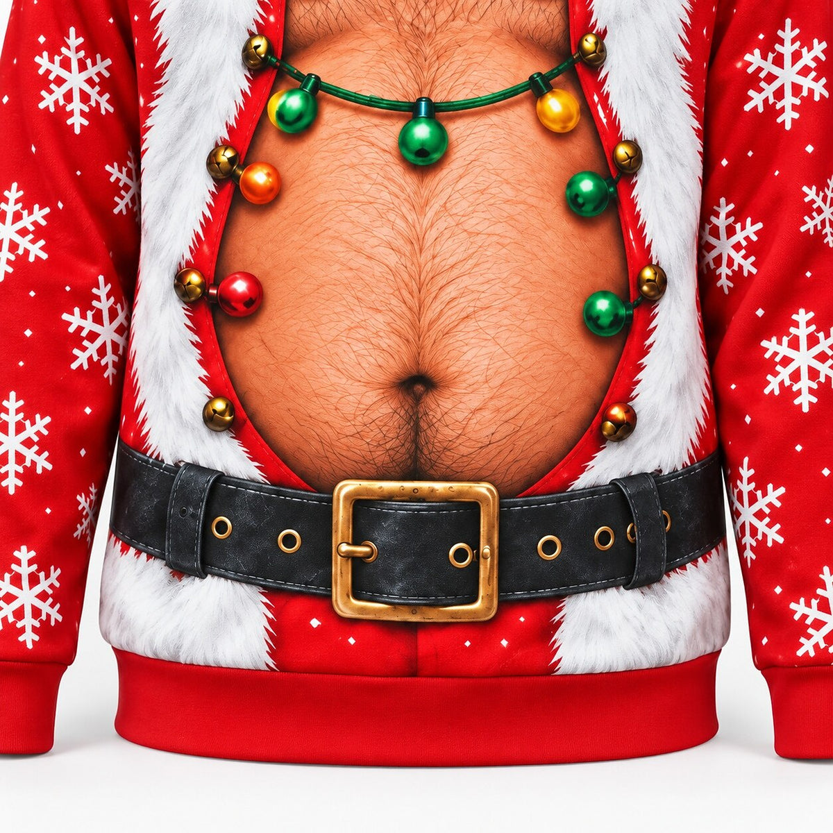 Christmas Santa Fake Belly Crewneck Sweatshirt