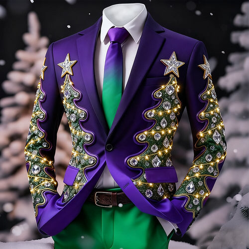 Christmas Tree Artistic Party Blazer Jacket