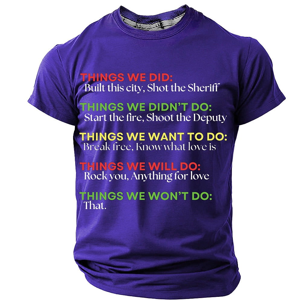Men's Music Lyrics Humor Graphic Tee