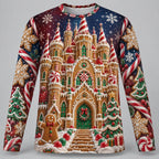 Men's Gingerbread Castle Long Sleeve Graphic Tee