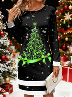 Women's Christmas Graphic Elegant Dress