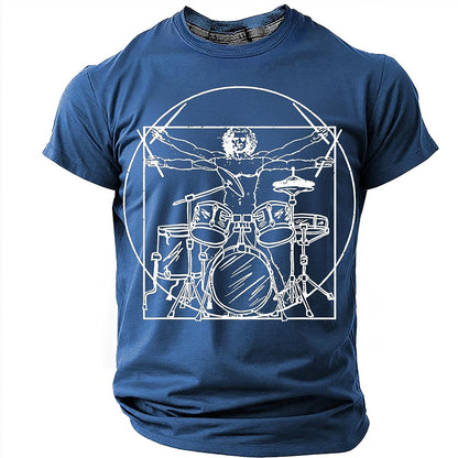 Men's Vitruvian Drummer Parody Graphic Tee