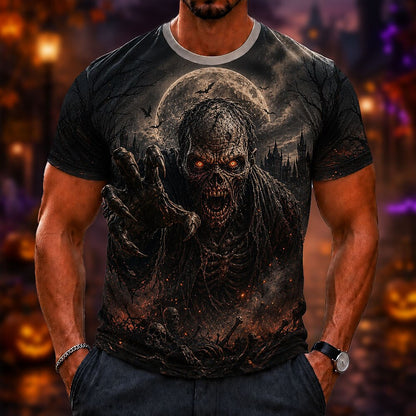 Men's Zombie Skull Graphic Print Tee