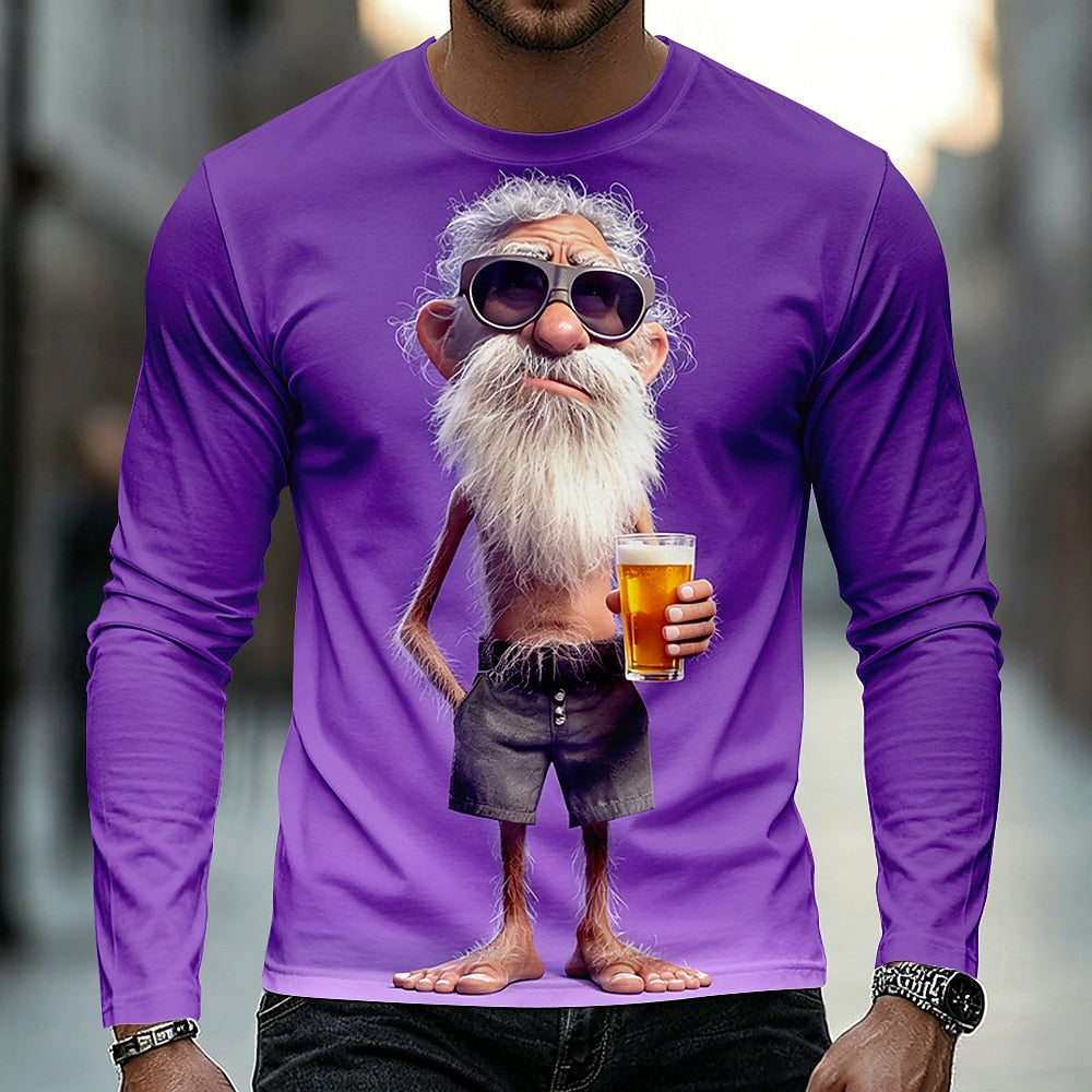 Men's Colorful Grandpa Humor Graphic Tee