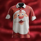 Santa Claus Christmas Short Sleeve Polo