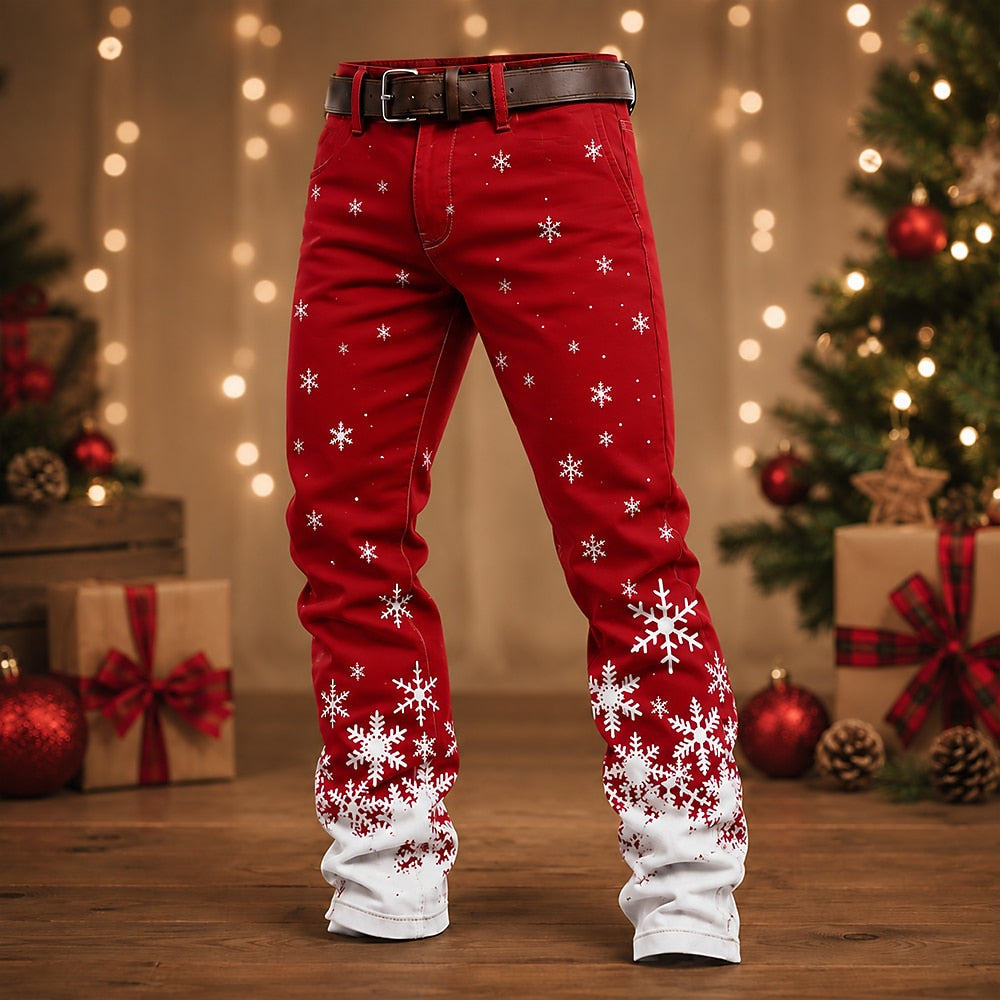 Snowflake Vintage Casual Dress Pants