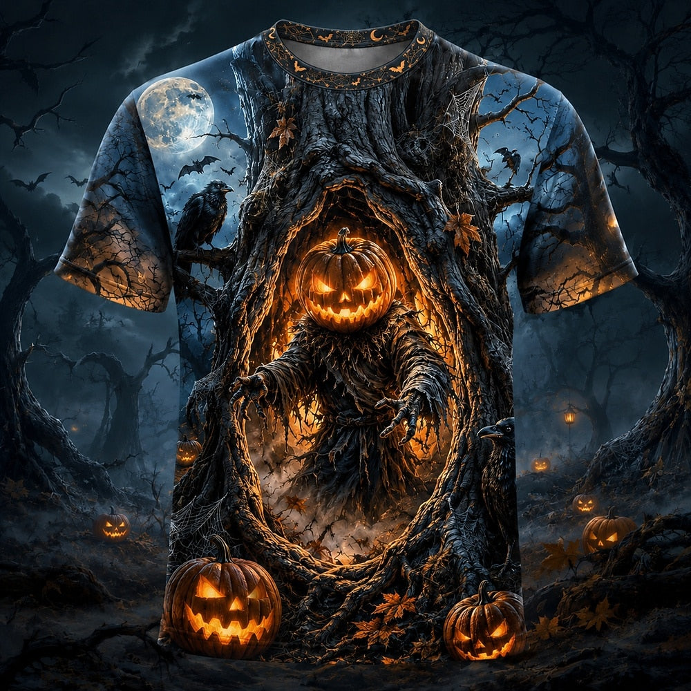 Men's Halloween Pumpkin Graphic Shirt