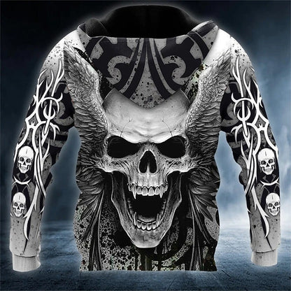 Men's Dark Grim Reaper Skull Hoodie