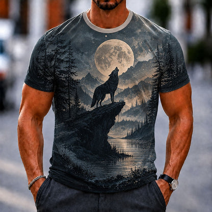 Men's Pumpkin Straw Graphic Casual Tee