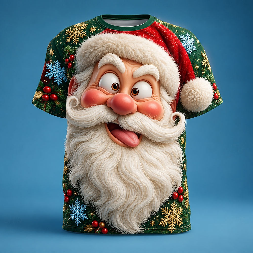 Men's Santa Claus Casual Graphic Tee