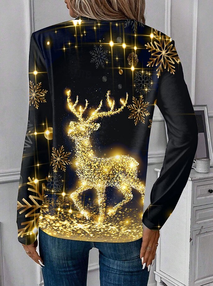 Women's Christmas Snowflake Tree Graphic Tee