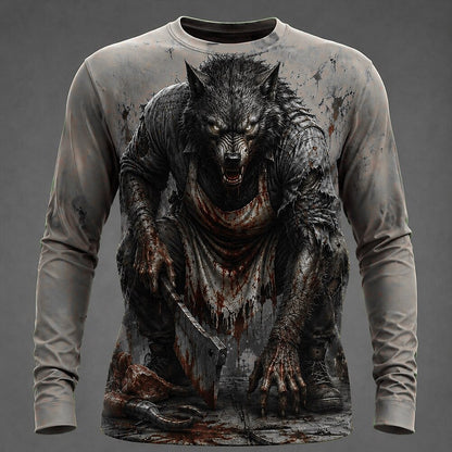 Men's Werewolf Horror 3D Print Tee
