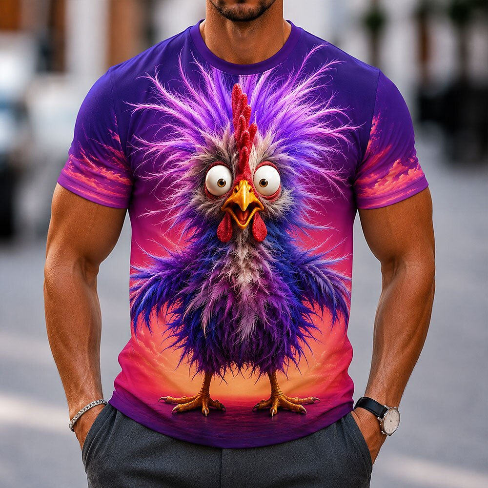 Men's Colorful Songbird Nature Graphic Tee