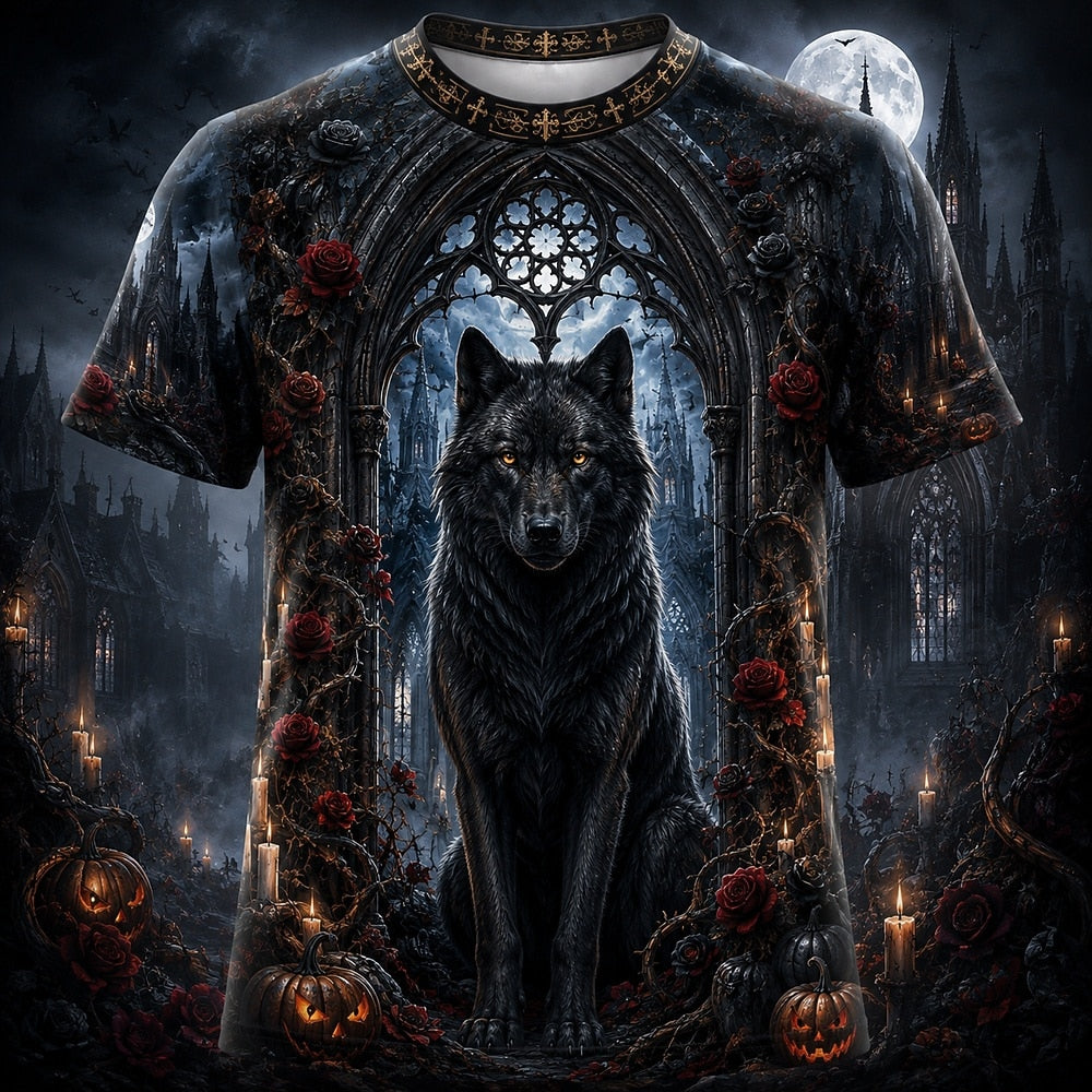 Men's Spooky Wolf Halloween Shirt