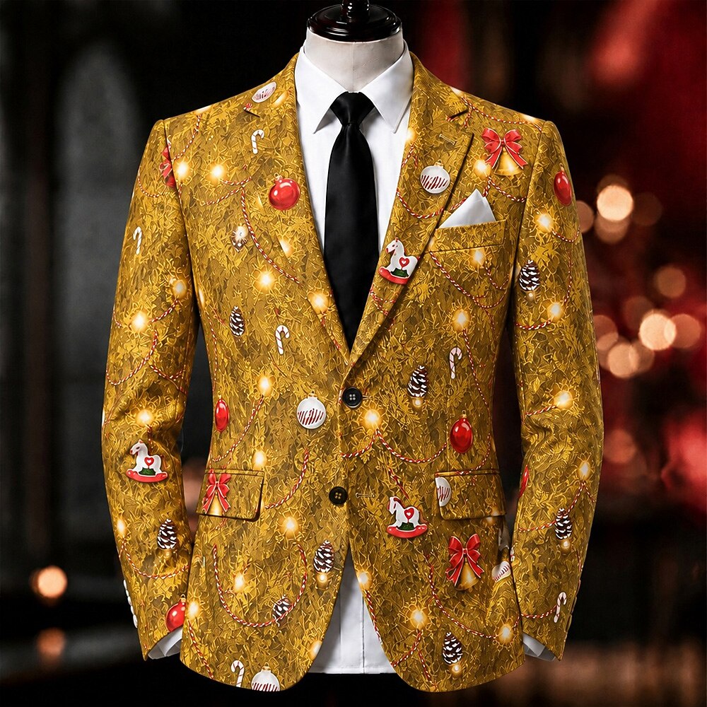 Christmas Festive Artistic Casual Blazer Jacket