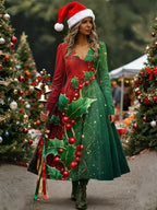 Women's Santa Graphic Graphic Dress