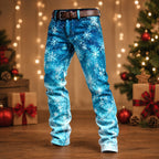 Snowflake Graphic Casual Dress Pants