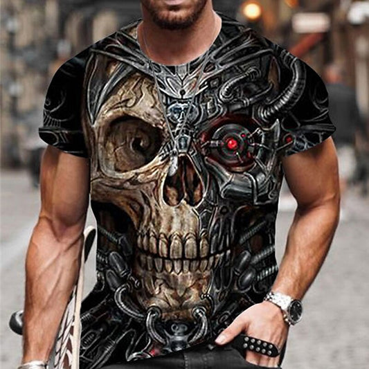 Men's Distressed Skull Horror Graphic Tee