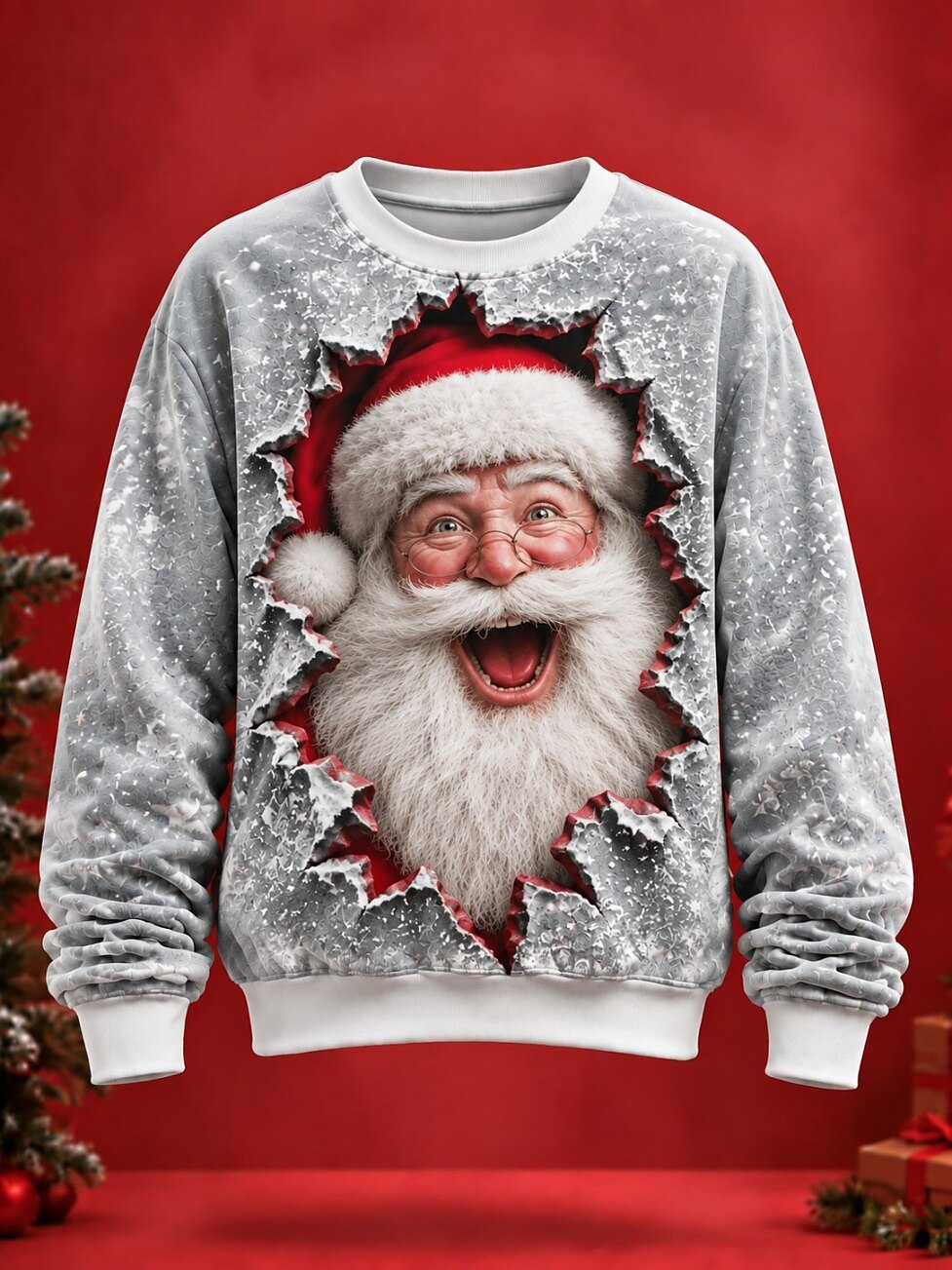 Christmas Santa Graphic Crewneck Sweatshirt