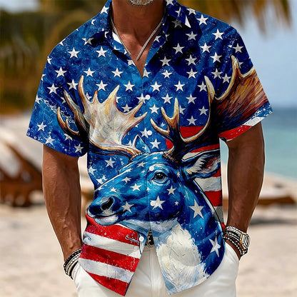 Men's American Flag Short Sleeve Shirt