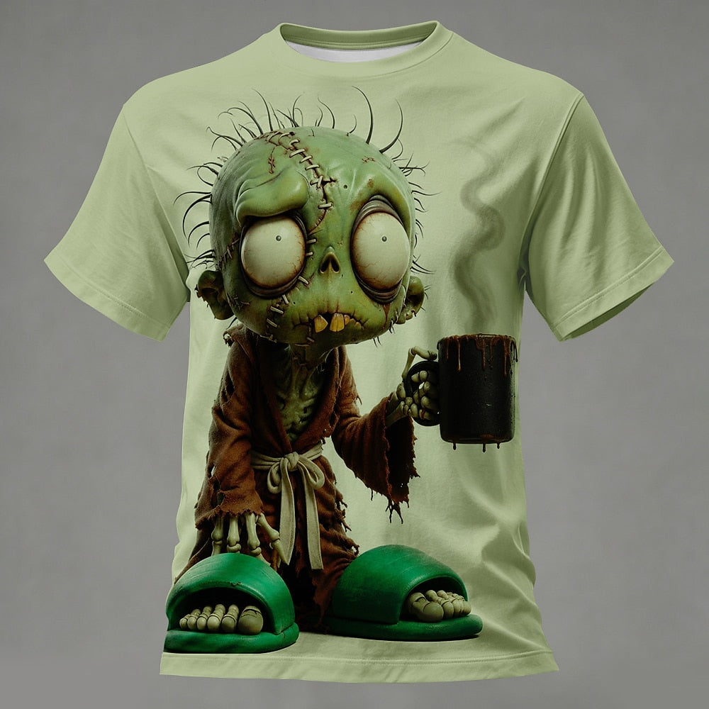 Men's Horror Zombie Bone Graphic T-Shirt