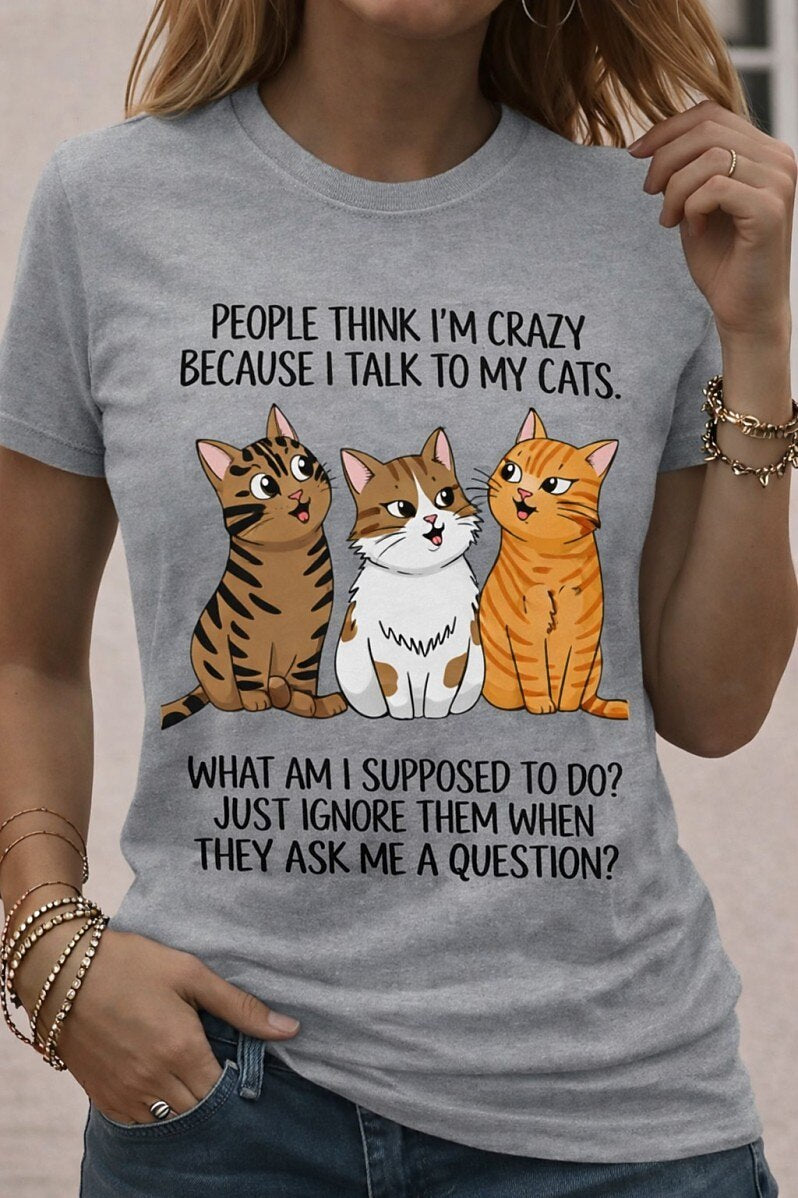 Women's Cat Slang Humor Graphic Tee