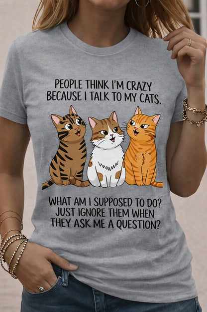 Women's Cat Slang Humor Graphic Tee