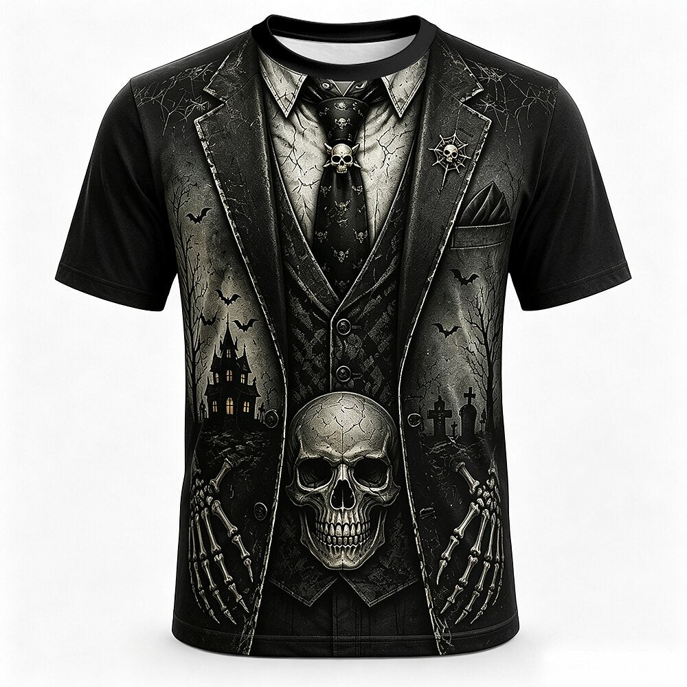 Men's Skull Illusion Print Tee