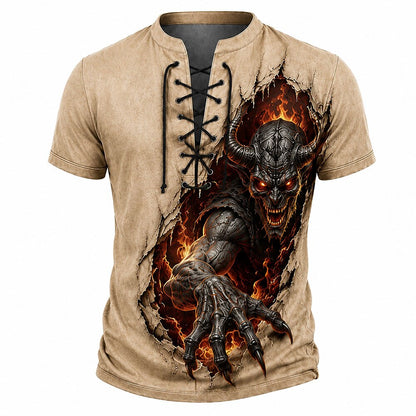 Men's Skull Grim Reaper Henley Shirt