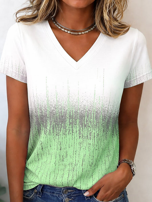 Women's Geometric Ombre Art Graphic Tee