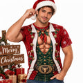 Christmas Hunk Santa Funny Graphic T-Shirt