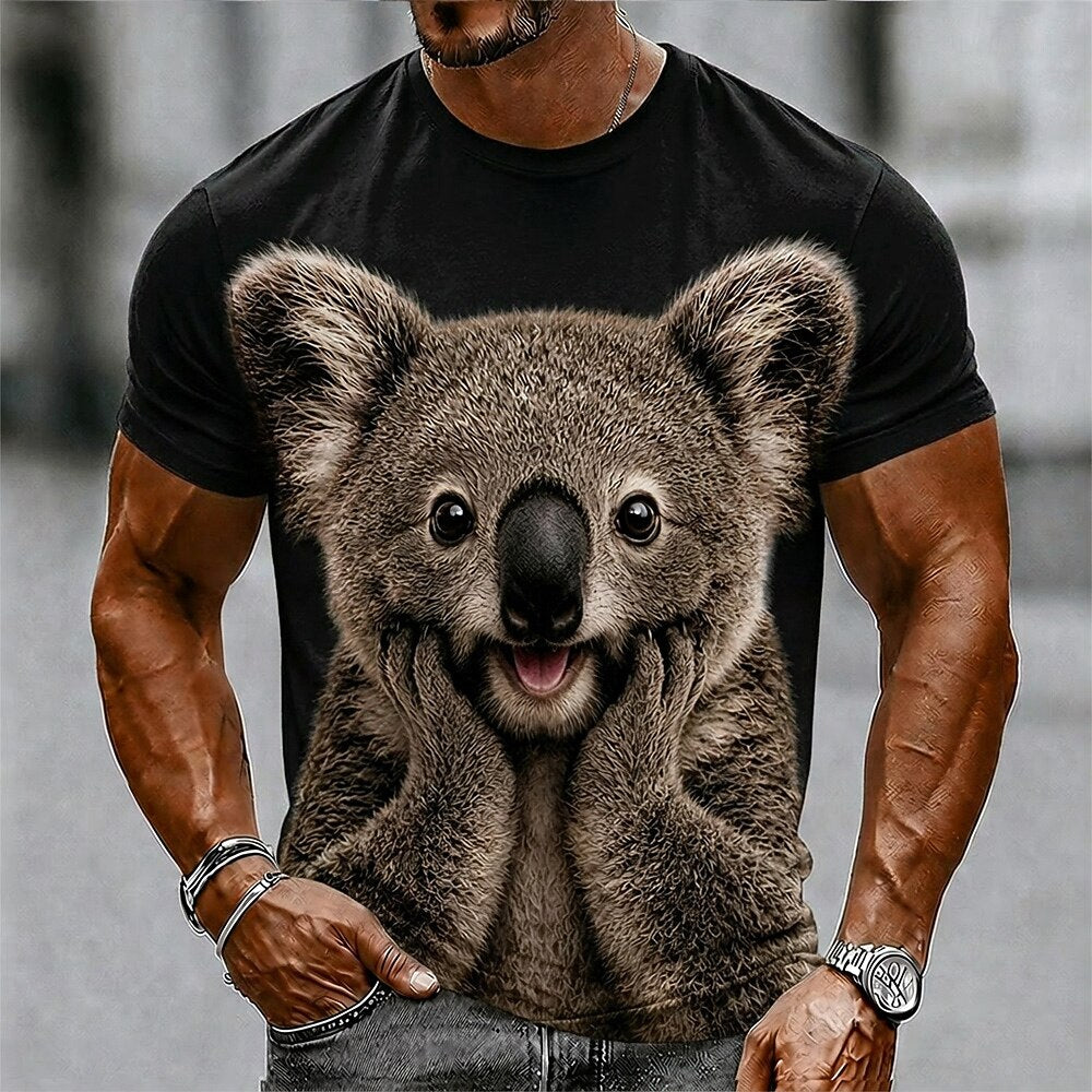 Men's Funny Animal Graphic Printed Tee