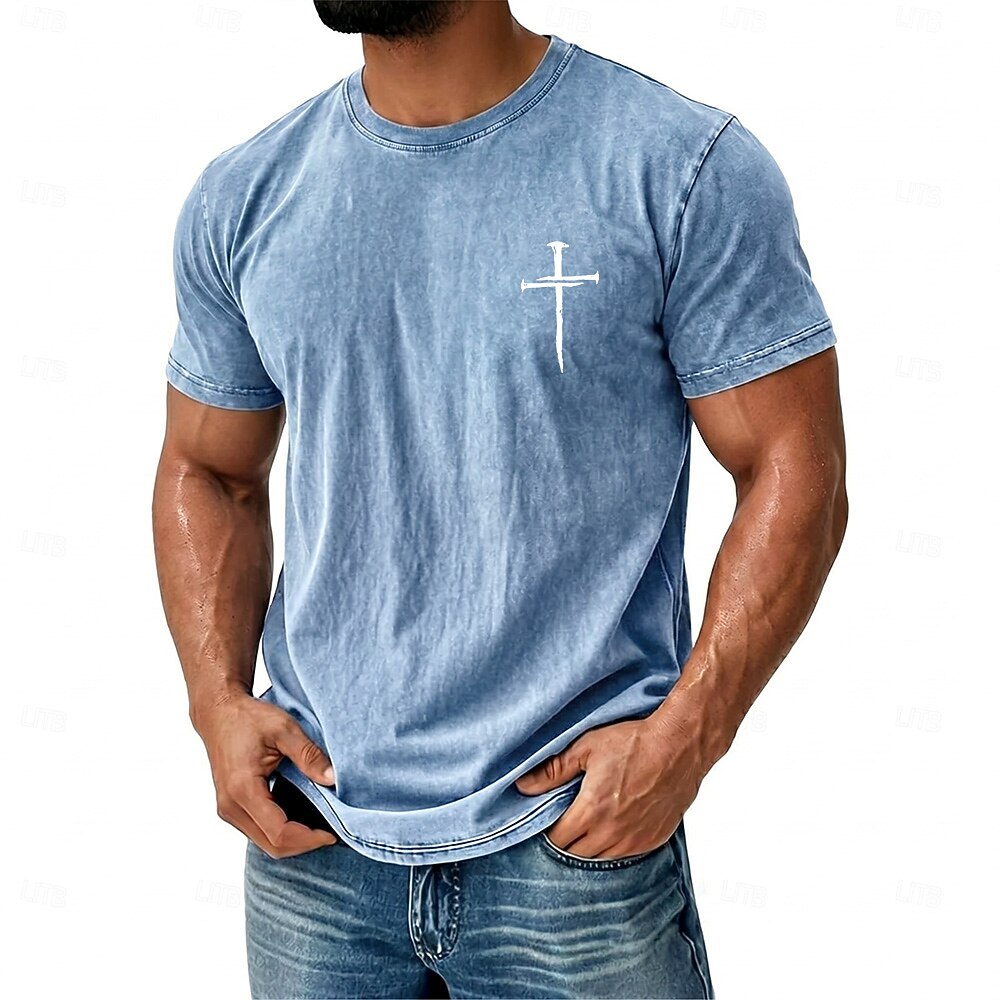 Men's Washed Cross Bible Graphic Tee