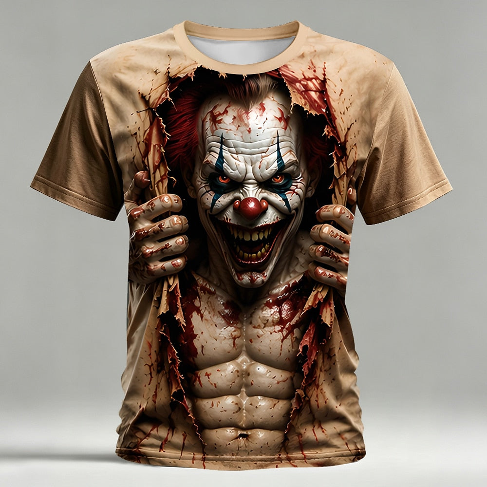 Men's Creepy Clown Optical Illusion T-Shirt