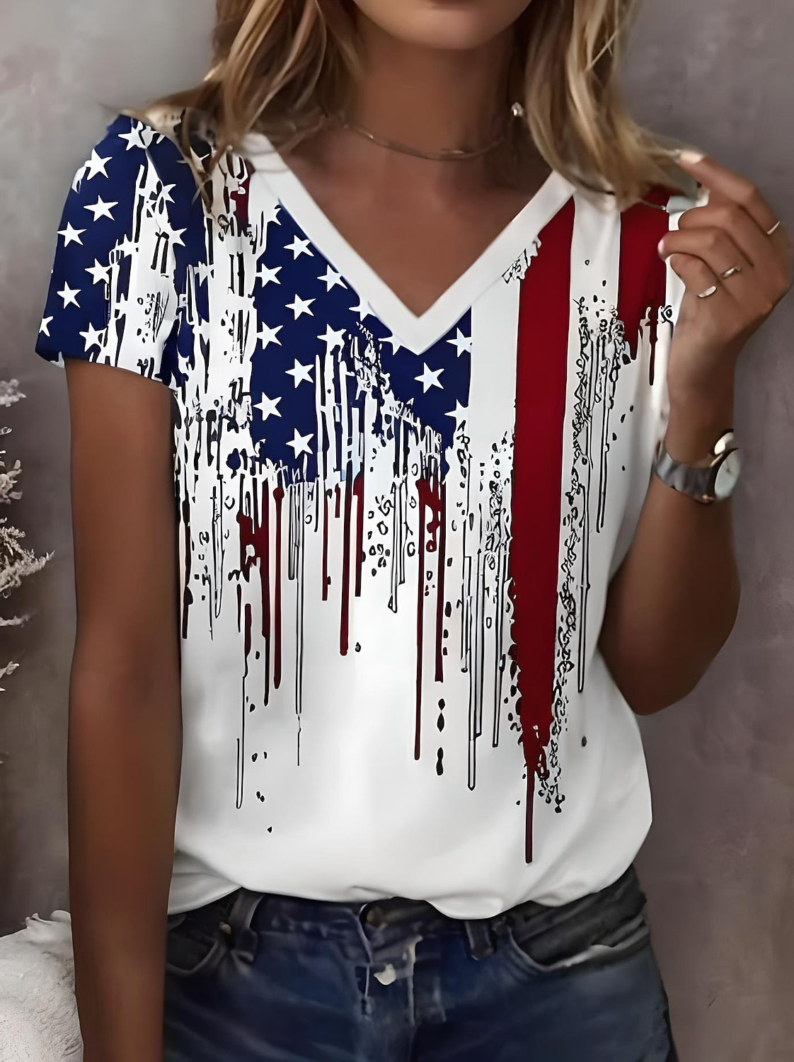 Women's Classic Patriot Flag Tee
