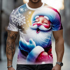 Men's Santa Snowflake Christmas Graphic Tee