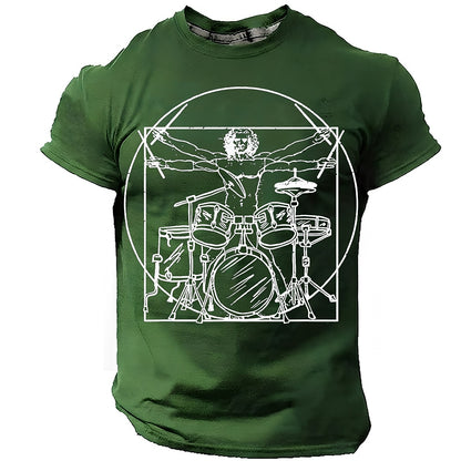 Men's Vitruvian Drummer Parody Graphic Tee