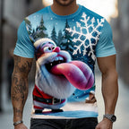 Men's Christmas Snowflake Santa Graphic Tee
