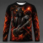 Men's Cool Skull Guitar Graphic Shirt