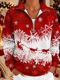Women's Snowflake High Neck Zip Sweatshirt