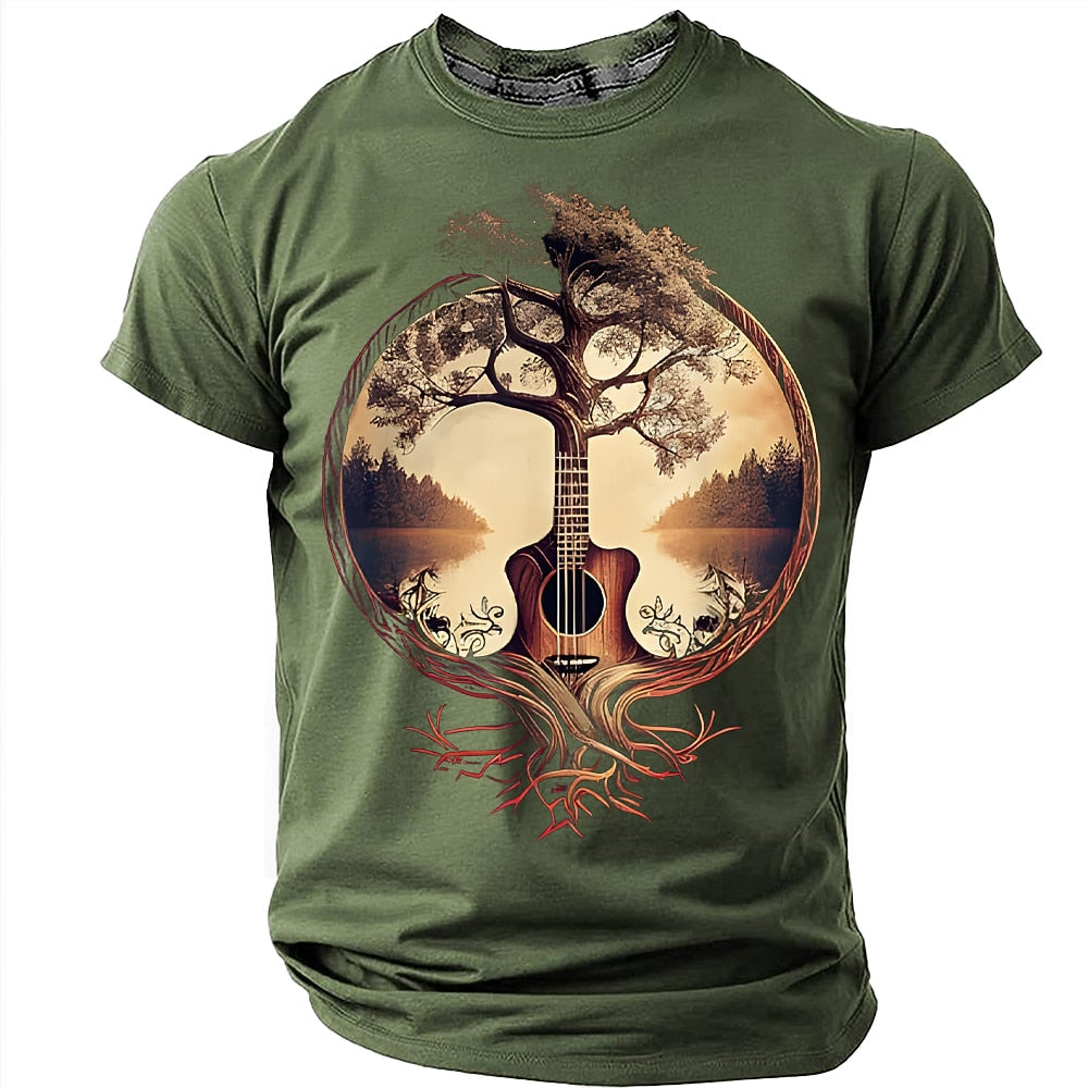 Men's Guitar Tree Nature Graphic Tee