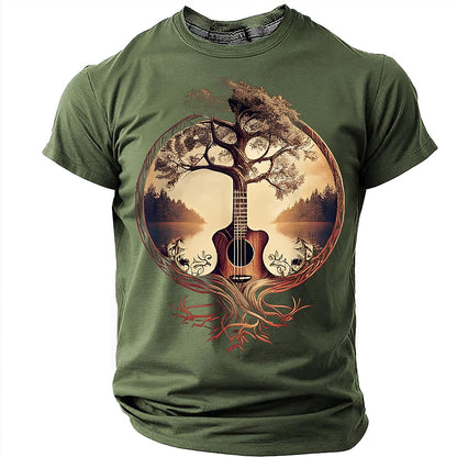 Men's Guitar Tree Nature Graphic Tee
