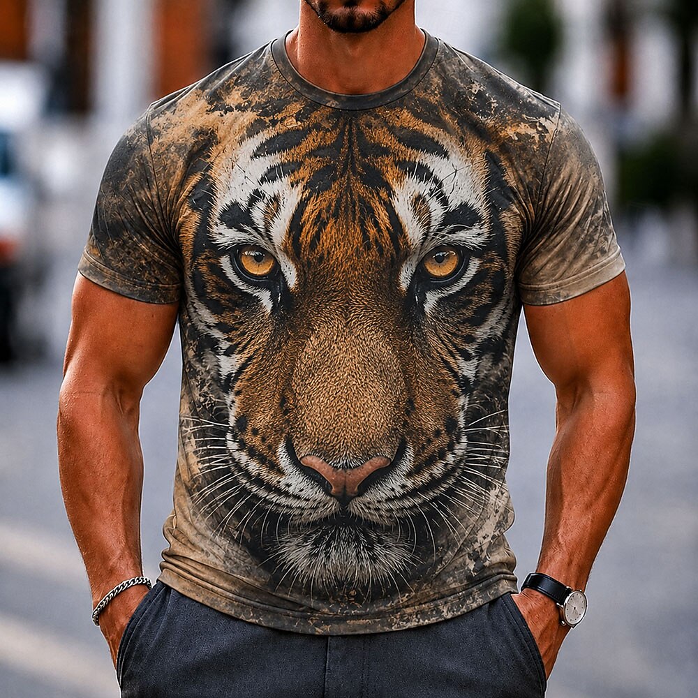 Men's Fierce Tiger Animal Graphic Tee