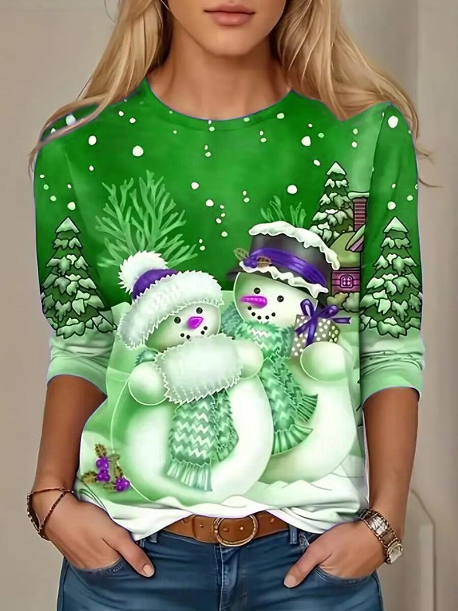 Women's Classic Snowman Christmas T-Shirt