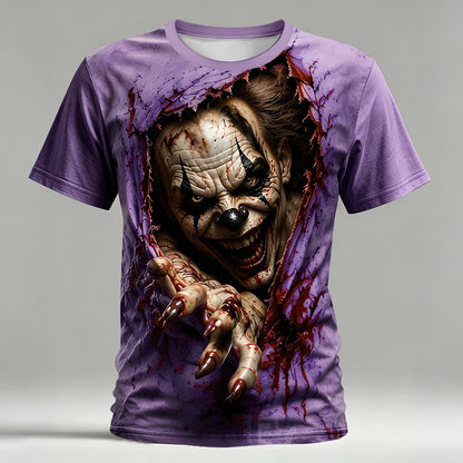 Men's Creepy Halloween Clown Optical Tee