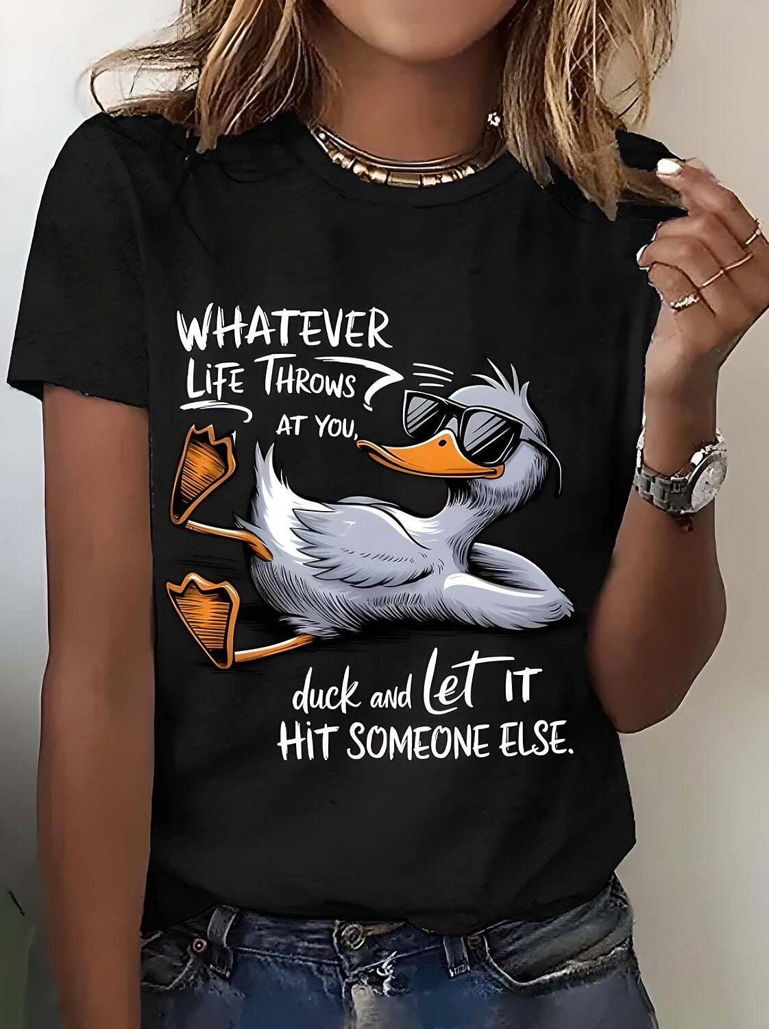 Women's Colorful Bird Graphic Tee