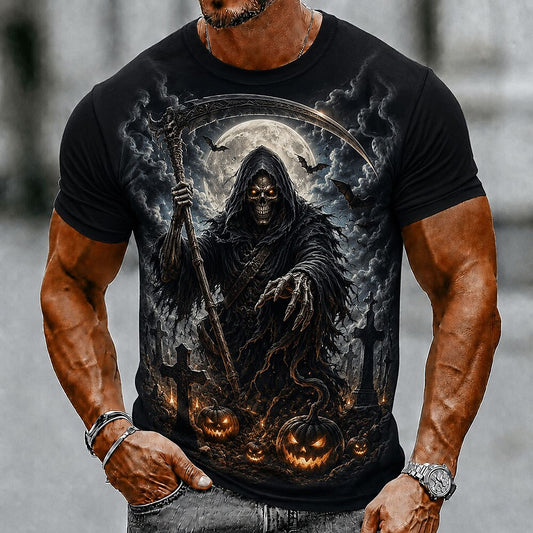 Men's Vintage Skull Graphic 3D Tee